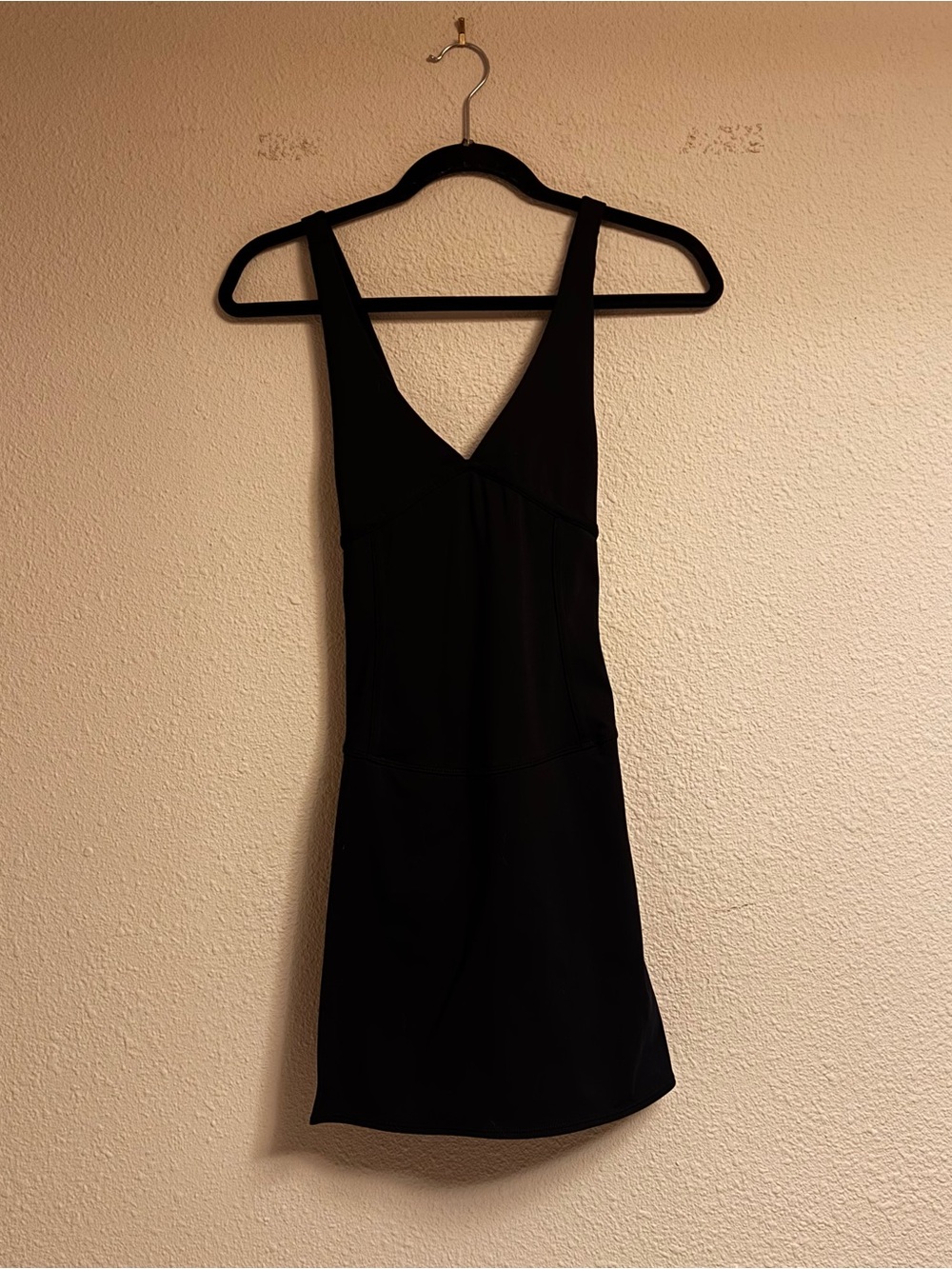 Free People Black Mini Dress with V-Neck
